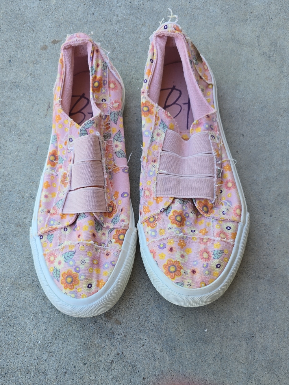 Women’s Pink Floral Slip-On Sneakers